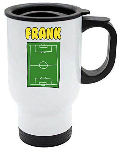 Frank -Football Image Named Travel Mug Reuse- Personalised Gift for - Hobby