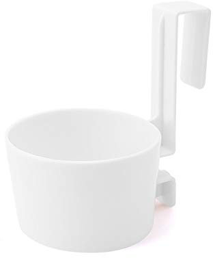 JWCE SHOP Door Cabinet Hair Dryer Rack Over-The-Cabinet Hair Dryer Holder, Holster for Master, Guest, Kid's Bathroom, Vanity, 5.4 x 4 x 3.4 - White