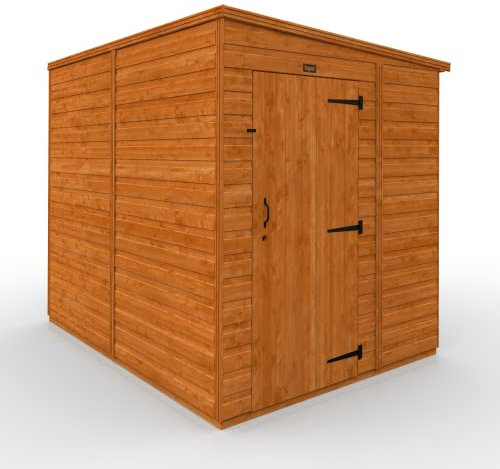 TigerFlex Shiplap Pent Single Door Windowless Wooden Garden Shed 8 x 6 ft Red Cedar