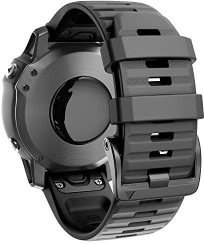ANBEST Armband für Garmin Fenix 6X/6X Pro/7X/7X Pro/Fenix 8 51mm Armband, Silikon Schnelle Veröffentlichung Estrazarmband für Fenix 5X/3HR/Epix Pro 51mm/Enduro 2/MK1/MK2/MK3i