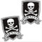 SkinoEu® 2 x Adesivi Vinile Stickers Autoadesivi Divertente Bandiera Pirata Jolly Roger Teschio Pirates Per Auto Moto Finestre Porta Casco Scooter Bici Motociclo Tuning B 243