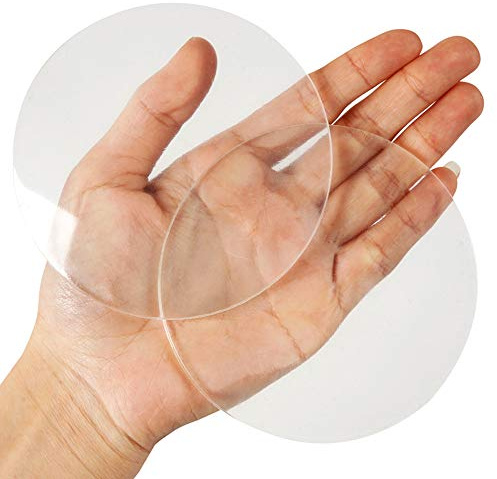 Xfenvs Door Knob Wall Shield, 9 CM Transparent Large | Round Soft Door Stopper Wall Protector Self Adhesive Door Handle Bumper (Clear, 2 PCS)