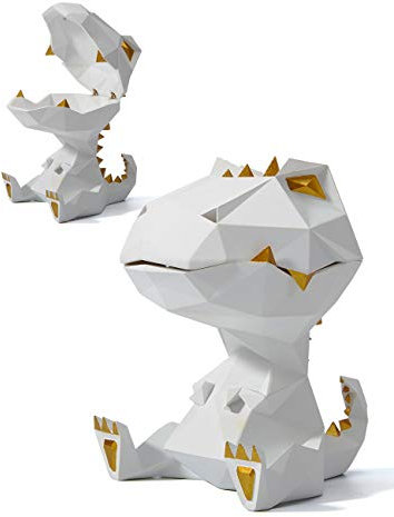 HAUCOZE Dinosaurier Keksdose Modern Arts Figur Tier Geschenk Dekor Polyresin Weiß 18cm