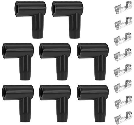 Kit di 8 terminali per candele di accensione HEI Style, distributore di avvio, connettore a 90 gradi, cavo di accensione per candele