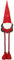Springos - Statuetta decorativa a forma di gnomo di Natale con cuore rosso, gambe telescopiche, regolabile in altezza 75-120 cm