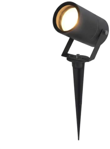 HOFTRONIC - Spikey LED Strahler mit Erdspieß 4 Watt 345lm 2700K Schwarz IP64 Wasserdicht Außenlampe für die Beleuchtung von Garten, Terrasse, Pflanzen, Wegen, Teich Außen-Strahler Gartenstrahler
