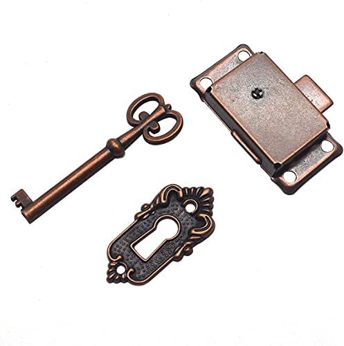 Shiwaki Serrure De Meubles Antique Rouge Bronze Serrure D'armoire Ancienne Serrure De Remplacement De Type Carré Serrure De Porte De Casier