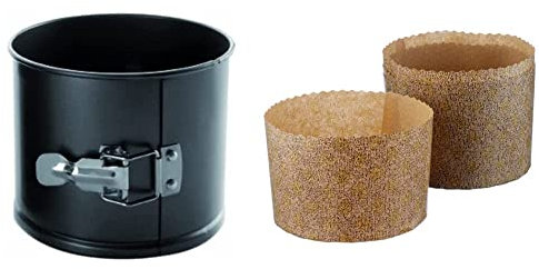 IBILI 746505 Moule à Panettone Jetables, Papier, Marron, 15 x 15 x 11 cm & 826716 Moule démontable Panettone antiadhésif 16 x 13 cm