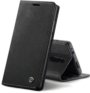 Chocoyi Schutzhülle aus Leder für Xiaomi Mi 9T/Mi 9T Pro/Redmi K20/K20 Pro, Schutzhülle aus PU-Leder, Brieftasche, Magnetverschluss, Kartenfächer, Standfunktion, Schwarz