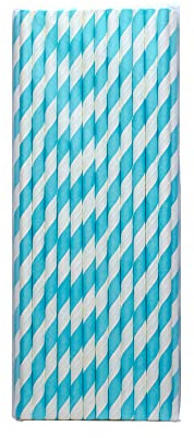 200 PCS Paper Straws Biodegradable Recyclable Eco-Friendly Plastic Free, Ideal for Cocktails Drinks and Juices Party Accessories (Blue)