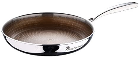 MasterPRO Giro 3 | Padella Antiaderente da 28 cm | Con Triplo Strato in Acciaio Inossidabile e Alluminio | Manico Ergonomico | Padella Acciaio Inox | Per Tutti i Tipi di Piani Cottura