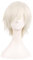 MapofBeauty 12 Zoll/30 cm Side Pony Kurze Gerade Faser Cosplay Perücke (Platinum Gold)
