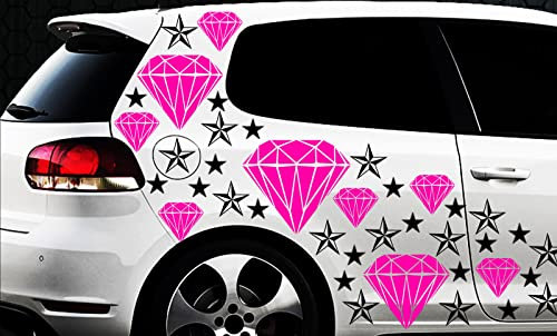 93-teiliges Sterne Diamanten Star Auto Aufkleber x Set Sticker WANDTATTOO