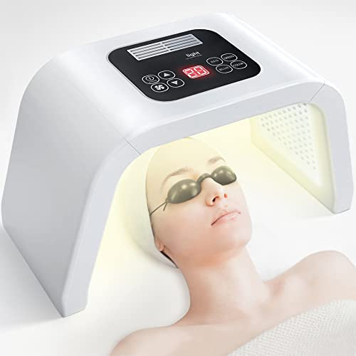 Red-Light-Therapy-for-Face, 7 Color Light Therapy Mask LED Light Facial Red & Blue Rejuvenation Mask LED Face Machine Red Light Therapy Facial Neck Body SPA Equipment LED Skincare Beauty Face Tool