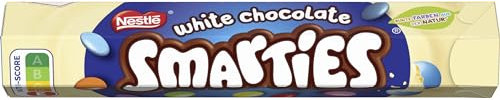 Nestlé SMARTIES White Chocolate Riesenrolle, bunte Schokolinsen, Hexagonrolle, 1er Pack (1 x 120g)
