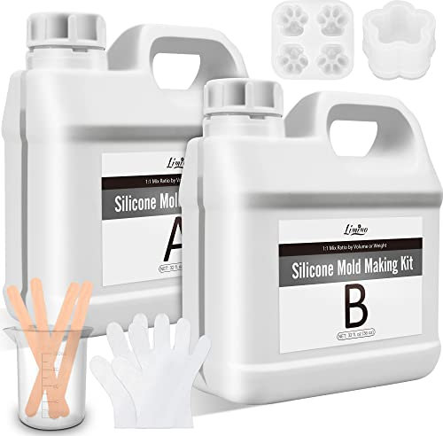 Flüssiges Silikon Kautschuk - 1.9L/2.2kg Lichtdurchlässiger 15A Silikon Formen Herstellen Kit für Silikonformen Herstellung - 1: 1 Verhältnis Abformsilikon für DIY Harzformen, Kerzenform, Gießen