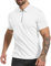 MLANM Men's Short Sleeve Polo Shirts 1/4 Zip Quick Dry Golf Polo Shirt Summer Outdoor Lightweight Short Sleeved Shirts, White M