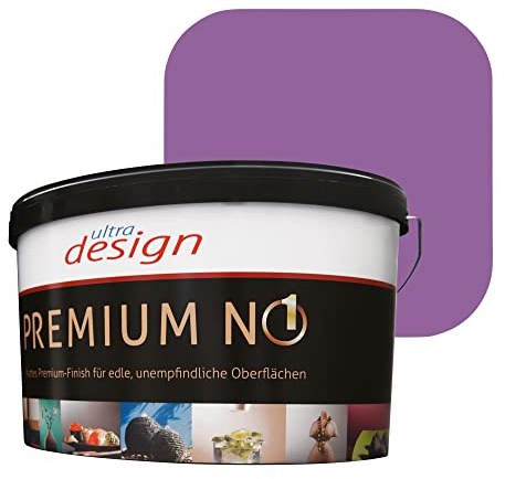 IMparat Ultra design Premium No.1 Wandfarbe, Farbfamilie Amethyst: Violett, rosa und pinkfarbene Töne, Innenfarbe für glatte, matte, farbige Wände, hohe Deckkraft, Farbton UD 09-01, 2,5 Liter