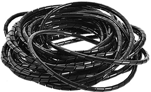 Cache Cable Enrouleurs de Câbles électriques, Gaine Cable Informatique Flexible Universel Cable Management pour Protéger Le Câble d'Antenne TV/PC/USB/Télé/AUX 10 m - 6 mm Noir