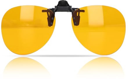 WOOXGEHM Blaulichtblockierende Clip-Brille, um 180 Grad Vertikal Umklappbar, Schutz vor UV-Blaulicht, Blockierende Randlose Brille Für Bildschirm-PC-TV-Gaming(Runden)
