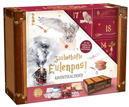 Adventskalender Zauberhafte Eulenpost: 24 Überraschungen für Papeterie-Lover: Box mit Magnetverschluss, tolles Material für Schreibprojekte, Buch mit Inspirationen und Anleitungen (48 S.)