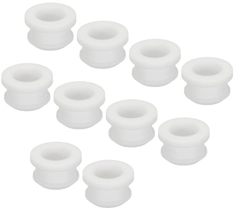 sourcing map 10Pcs Snap Rubber Grommet Plug Mount Dia 15mm ID 11mm Seal Anti-Scratch for Electrical Box Cable Pipe White