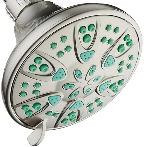 AquaDance Antimicrobial - High Pressure Anti-Clog Shower Head 6 Settings Shower Head with Anti-Clog Spray Nozzle for Mildew, Mildew and Bacteria Growth Protection for Shower