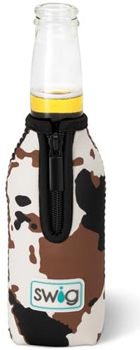 Swig Life Bottle Coolie, Standard 12oz Bottle Insulator Sleeve with Zipper, Neoprene Insulated Bottle Jacket Keeps Drinks Cold, Bottle Cooler in Hayride