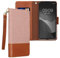 kwmobile Hülle klappbar kompatibel mit Google Pixel 4a Handyhülle - Kunstleder Flip Case mit Schlaufe und Standfunktion - Cover in Altrosa Braun