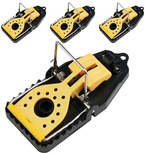 Flintronic Mausefalle, 4 Stück Rattenfalle Schlagfallen, Wiederverwendbar Mouse Trap Profi, Robust und Langlebig, Rat Trap für Drinnen und im Garten
