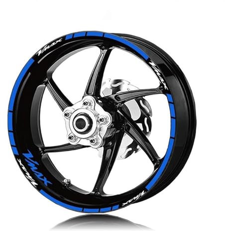 Radform Motorrad Reflektierende Rad Aufkleber Anzug Film Streifen Reifen Dekorative Sticke Aufkleber Set Für VMAX Vmax V-MAX(Color:Blu)