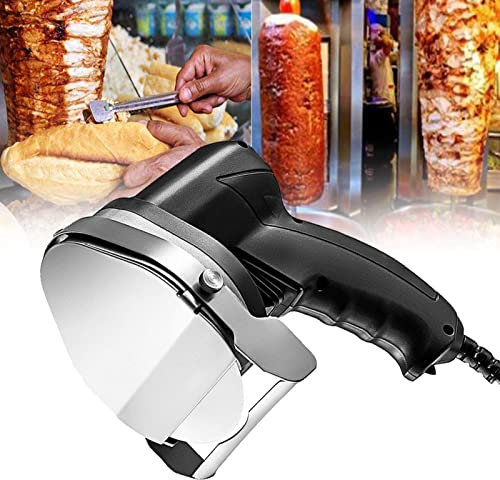 MLUENF Cortadora eléctrica de Kebab, Cortador de Doner Kebab, Cortador de Shawarma y Gyros, Cuchillo de Cocina con 2 Cuchillas, procesadores de Alimentos, Rojo