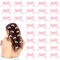 Lot de 30 Mini Pinces à Cheveux en Forme de Nœud en Satin - Jolies et Unies pour Femmes et Filles - Pour Mariage, Fête (Rose)
