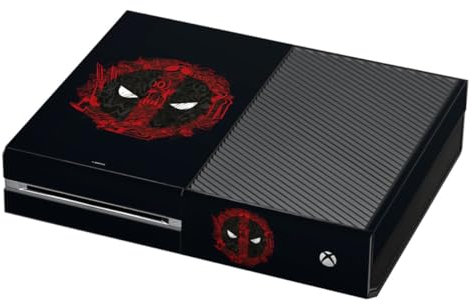 Autocollant Compatible avec Microsoft Xbox One Sticker Film Autocollant Marvel Deadpool Logo