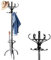 HOMASIS 182cm Kleiderständer, Garderobenständer mit 12 drehbaren Haken & Schirmständer, Jackenständer Garderobe aus holz für Mänteln, Hüten & Taschen, Standgarderobe für Schlafzimmer & Flur (Schwarz)