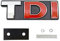 3D-Metall-TDI-Logo, Auto-Kühlergrill-Emblem-Aufkleber, Kotflügel, seitlicher Kofferraum, Auto-Abzeichen-Dekor, kompatibel mit Golf MK4 MK5(Grille Red DI)