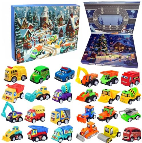 Adventskalender Autos Kinder FüR Kinder,24 Spielzeug Auto Matchbox Auto Weihnachten Countdown Rituals Adventskalender,Spielzeug Auto Adventskalender Kinder Countdown Calendar