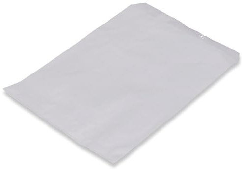 Wertpack Flachbeutel, Kraftpapier, Weiß, 15 x 20 cm, 35 g/qm Stärke, gefädelt, 1000 Stück