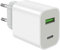 USB C Plug Fast Charger, 20W 2-Port USB C Fast Charging Adapter per iPhone 16 15 14 13 12 11 Pro Max SE XS XR 8 Plus SE, iPad, Samsung Galaxy (Bianco-1)