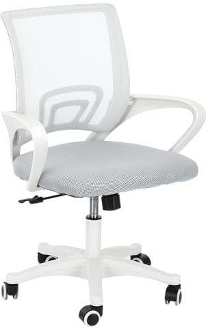 Ergonomic Mesh Home Office Chair Computer Desk Chair Swivel Adjustable Height, White.