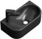 EMKE Lavabo Suspendu 400 x 215 x 120 mm – Lavabo Compact et Élégant pour Petites Salles de Bain et WC Invités – Robinet à Gauche, Installation Murale, Noir Mat