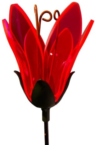 finehomegarden Sonnenfänger Blume am Swingstab Gartenstecker Ø8cm H90cm pink Stecker Garten