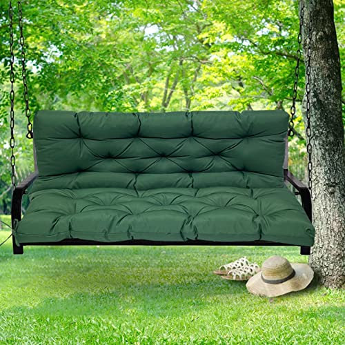 Garden Bench Cushion 2/3/4 Seater - Waterproof Outdoor Patio Swing Cushion with Backrest, Sun-Resistant & Easy to Clean, Perfect for Porch, Hammock, Garden Furniture (Dark Green, 150*100*10cm)