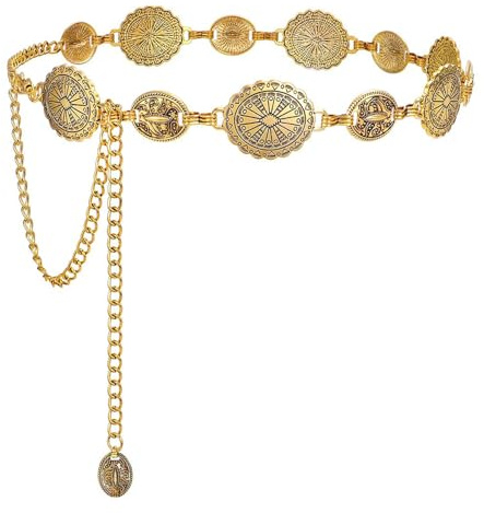 Spetsbst Taillenkette Verstellbarer, Kettengürtel Damen Gürtel Mode Taillengürtel, Metall Taillenkettengürtel Bundkette für Kleider Jeans