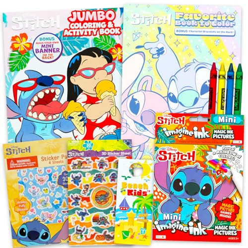Disney Ultimatives Lilo und Stitch Malset – Bündel mit Malbuch, Aktivitätsbuch, Imagine Ink Mess-Free Seiten, Stickers, mehr | Stichbücher für Kinder, Jungen, Mädchen