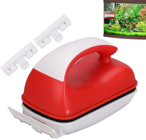 Magnetic Fish Tanks Cleaner, Aquarien Cleaning Scraper, PP Algae Removal Brush, Double-Side Fish Tank Cleaning Scrubber for Effortless Aquarium Maintenance, 9x5cm/12x6cm/14x7cm