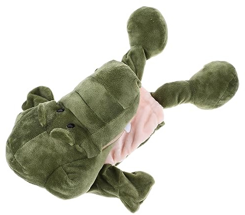 Grüne Krokodil Handpuppe aus PP Baumwolle für Kinder, 1 Stück | Cartoon Tiermotiv zum Geschichtenerzählen, Leicht und Tragbar, für Indoor und Outdoor Spiel