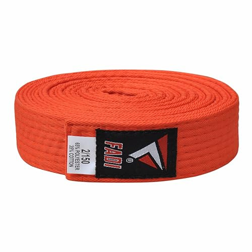 Fadi Sports Martial Arts Karate Belt – Durable Cotton-Polyester Blend, Multi-Stitched Belt for Karate, Taekwondo, Judo & Martial Arts Training and Grading for Adults & Kids