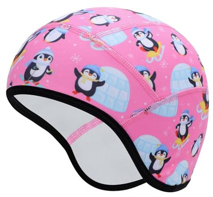 Risipu Children's Helmet Hat Warm Winter Hat Lining for Bicycle Helmet Ski Skull Cap with Ear Protection Elastic Hat for Boys Girls