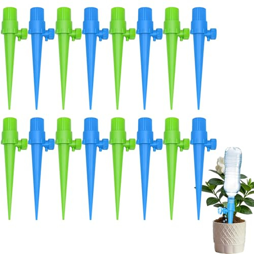 16 Piezas Goteo Automático Plantas Set, Riego por Goteo, Sistema de Riego por Goteo Anti-fugas, Para Plantas Interior Jardín (16pcs)